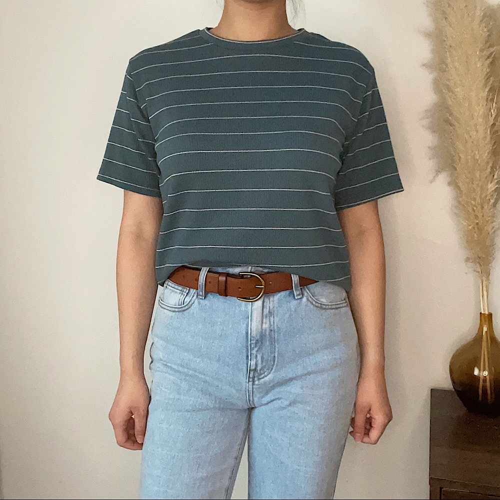 Teal Striped Tee